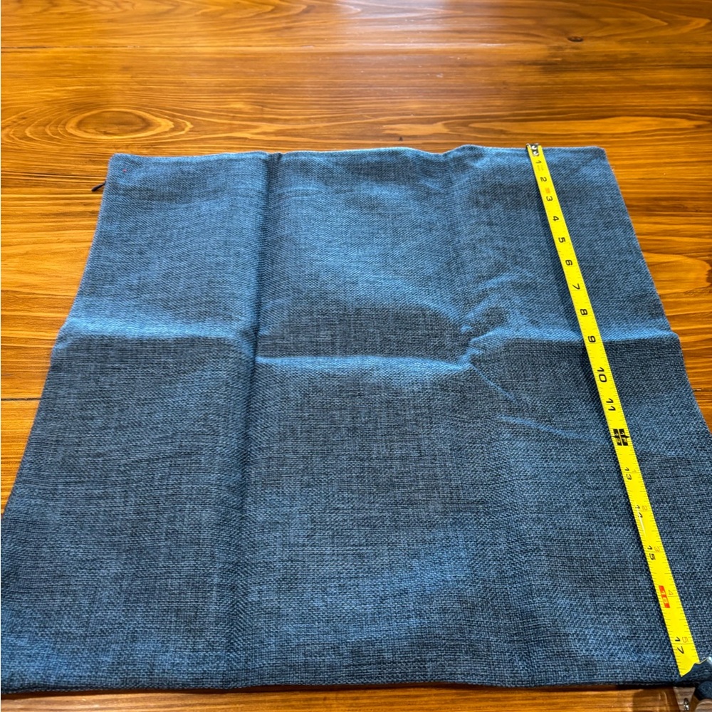 Blue linen look pillow cover